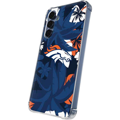 NFL Denver Broncos Tropical Print Galaxy A35 5G Clear Case